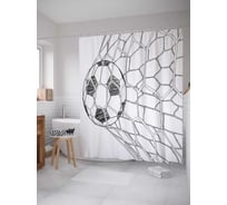 Штора (занавеска) для ванной JoyArty "Эффектный гол" из сатена, 180х200 см с крючками, sc_17307