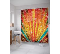 Штора (занавеска) для ванной JoyArty "Радужный камень" из сатена, 180х200 см с крючками, sc_17399