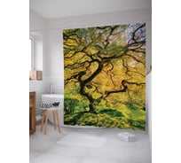 Штора (занавеска) для ванной JoyArty "Вечное дерево" из сатена, 180х200 см с крючками, sc_17888