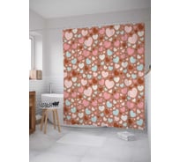 Штора (занавеска) для ванной JoyArty "Любовные пузыри" из сатена, 180х200 см с крючками, sc_11723