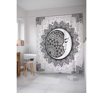 Штора (занавеска) для ванной JoyArty "Луна рисует узоры" из сатена, 180х200 см с крючками, sc_17336