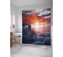 Штора (занавеска) для ванной JoyArty "Убежище солнца" из сатена, 180х200 см с крючками, sc_17352