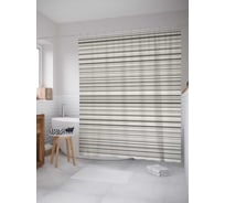 Штора (занавеска) для ванной JoyArty "Полосатый рассказ" из сатена, 180х200 см с крючками, sc_21538