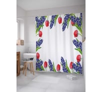 Штора (занавеска) для ванной JoyArty "Представь весну" из сатена, 180х200 см с крючками, sc_17748