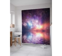 Штора (занавеска) для ванной JoyArty "Космическое море" из сатена, 180х200 см с крючками, sc_17603