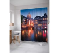 Штора (занавеска) для ванной JoyArty "Спящие реки" из сатена, 180х200 см с крючками, sc_11788