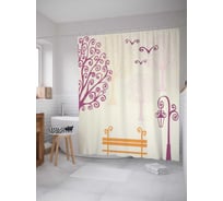 Штора (занавеска) для ванной JoyArty "Посидеть в красках" из сатена, 180х200 см с крючками, sc_17625