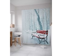 Штора (занавеска) для ванной JoyArty "Снежная вьюга" из сатена, 180х200 см с крючками, sc_17627