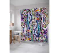 Штора (занавеска) для ванной JoyArty "Механические галлюцинации" из сатена, 180х200 см с крючками, sc_17945