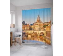 Штора (занавеска) для ванной JoyArty "Величие архитектуры" из сатена, 180х200 см с крючками, sc_11784