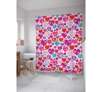 Штора (занавеска) для ванной JoyArty "Любовные узоры" из сатена, 180х200 см с крючками, sc_11740