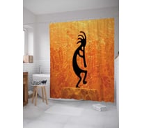 Штора (занавеска) для ванной JoyArty "Силуэт в огне" из сатена, 180х200 см с крючками, sc_13212