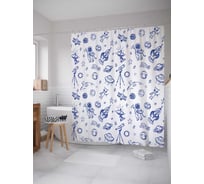 Штора (занавеска) для ванной JoyArty "Космическая фантазия" из сатена, 180х200 см с крючками, sc_17730