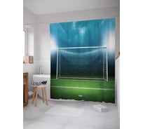 Штора (занавеска) для ванной JoyArty "Футбольные ворота" из сатена, 180х200 см с крючками, sc_17316