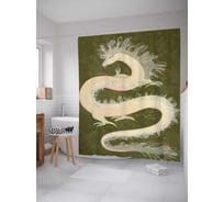 Штора (занавеска) для ванной JoyArty "Мифический дракон" из сатена, 180х200 см с крючками, sc_17904