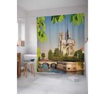 Штора (занавеска) для ванной JoyArty "Городской собор" из сатена, 180х200 см с крючками, sc_12261