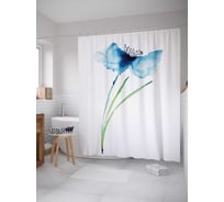Штора (занавеска) для ванной JoyArty "Крылатый цветок" из сатена, 180х200 см с крючками, sc_14560