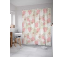 Штора (занавеска) для ванной JoyArty "Взрывы цветения" из сатена, 180х200 см с крючками, sc_11596