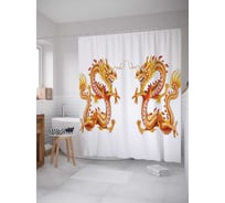 Штора (занавеска) для ванной JoyArty "Китайские драконы" из сатена, 180х200 см с крючками, sc_17899