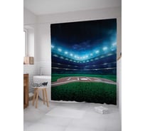 Штора (занавеска) для ванной JoyArty "В ожидании матча" из сатена, 180х200 см с крючками, sc_17301