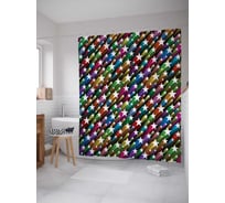 Штора (занавеска) для ванной JoyArty "Звездные шлейфы" из сатена, 180х200 см с крючками, sc_11575
