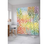 Штора (занавеска) для ванной JoyArty "Лиственная ограда" из сатена, 180х200 см с крючками, sc_11565