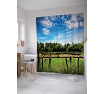 Штора (занавеска) для ванной JoyArty "Самодельный мостик" из сатена, 180х200 см с крючками, sc_17483