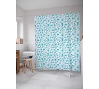 Штора (занавеска) для ванной JoyArty "Цветочная дорога" из сатена, 180х200 см с крючками, sc_15725