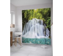 Штора (занавеска) для ванной JoyArty "Сказочный водопад" из сатена, 180х200 см с крючками, sc_10133