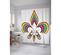 Штора (занавеска) для ванной JoyArty "Радужный знак" из сатена, 180х200 см с крючками, sc_10785