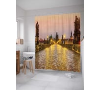 Штора (занавеска) для ванной JoyArty "Прекрасная площадь" из сатена, 180х200 см с крючками, sc_17489