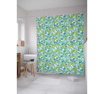 Штора (занавеска) для ванной JoyArty "Потерянный в цветах" из сатена, 180х200 см с крючками, sc_15738