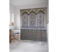 Штора (занавеска) для ванной JoyArty "Витражное искусство" из сатена, 180х200 см с крючками, sc_15423