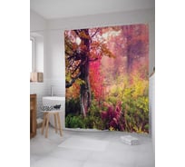 Штора (занавеска) для ванной JoyArty "Чудо лесное" из сатена, 180х200 см с крючками, sc_15751