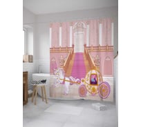 Штора (занавеска) для ванной JoyArty "Карета прибыла на бал" из сатена, 180х200 см с крючками, sc_11977