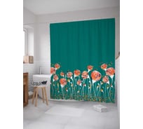 Штора (занавеска) для ванной JoyArty "Колдовские цветы" из сатена, 180х200 см с крючками, sc_15736