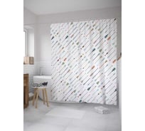 Штора (занавеска) для ванной JoyArty "Этническая война" из сатена, 180х200 см с крючками, sc_10319