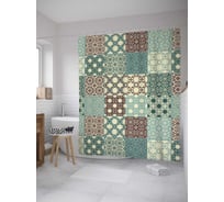 Штора (занавеска) для ванной JoyArty "Звездный узор" из сатена, 180х200 см с крючками, sc_10493