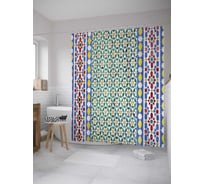 Штора (занавеска) для ванной JoyArty "Цветной орнамент" из сатена, 180х200 см с крючками, sc_12320