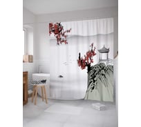 Штора (занавеска) для ванной JoyArty "Дерево на обрыве" из сатена, 180х200 см с крючками, sc_15813