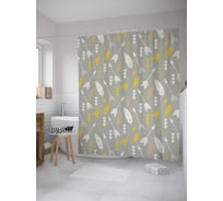 Штора (занавеска) для ванной JoyArty "Косые стрелы с перьями" из сатена, 180х200 см с крючками, sc_10300