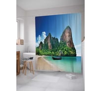 Штора (занавеска) для ванной JoyArty "Долгожданное прибытие" из сатена, 180х200 см с крючками, sc_17130