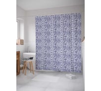 Штора (занавеска) для ванной JoyArty "Цветочная поляна" из сатена, 180х200 см с крючками, sc_1502