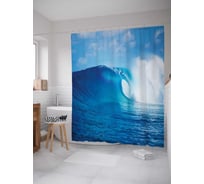 Штора (занавеска) для ванной JoyArty "В погоне за волной" из сатена, 180х200 см с крючками, sc_15013