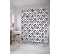 Штора (занавеска) для ванной JoyArty "Классический орнамент" из сатена, 180х200 см с крючками, sc_17381
