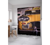 Штора (занавеска) для ванной JoyArty "Классическое такси" из сатена, 180х200 см с крючками, sc_15548