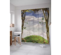 Штора (занавеска) для ванной JoyArty "Светлое небо" из сатена, 180х200 см с крючками, sc_1501