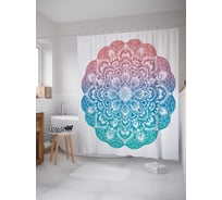 Штора (занавеска) для ванной JoyArty "Большие цветочные лепестки" из сатена, 180х200 см с крючками, sc_16072