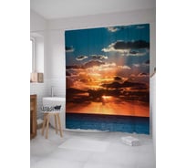 Штора (занавеска) для ванной JoyArty "Облачные загадки" из сатена, 180х200 см с крючками, sc_17351