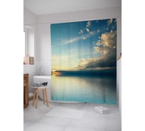 Штора (занавеска) для ванной JoyArty "Бессшумный океан" из сатена, 180х200 см с крючками, sc_15026